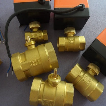 1/2" 3/4" 1" 2" Actuator Motorized Ball Valve 220V 110V 24V 12V 3-Wire 2 Point Control Brass Electric Ball Valve Shut-Off Valve