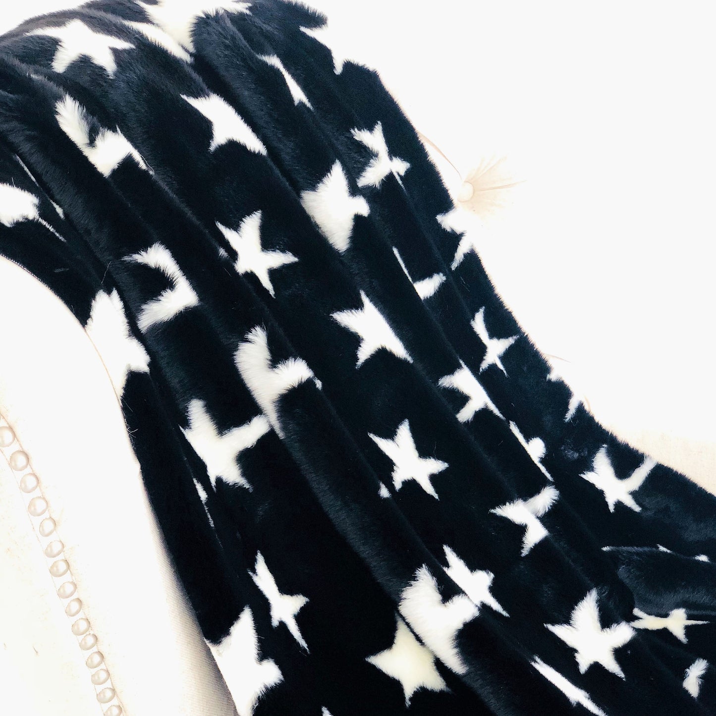 Black and White Stars Soft Handmade Luxury Throw