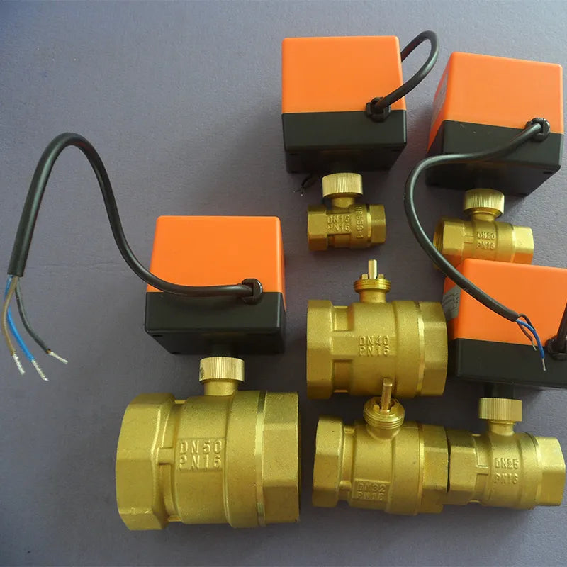 1/2" 3/4" 1" 2" Actuator Motorized Ball Valve 220V 110V 24V 12V 3-Wire 2 Point Control Brass Electric Ball Valve Shut-Off Valve