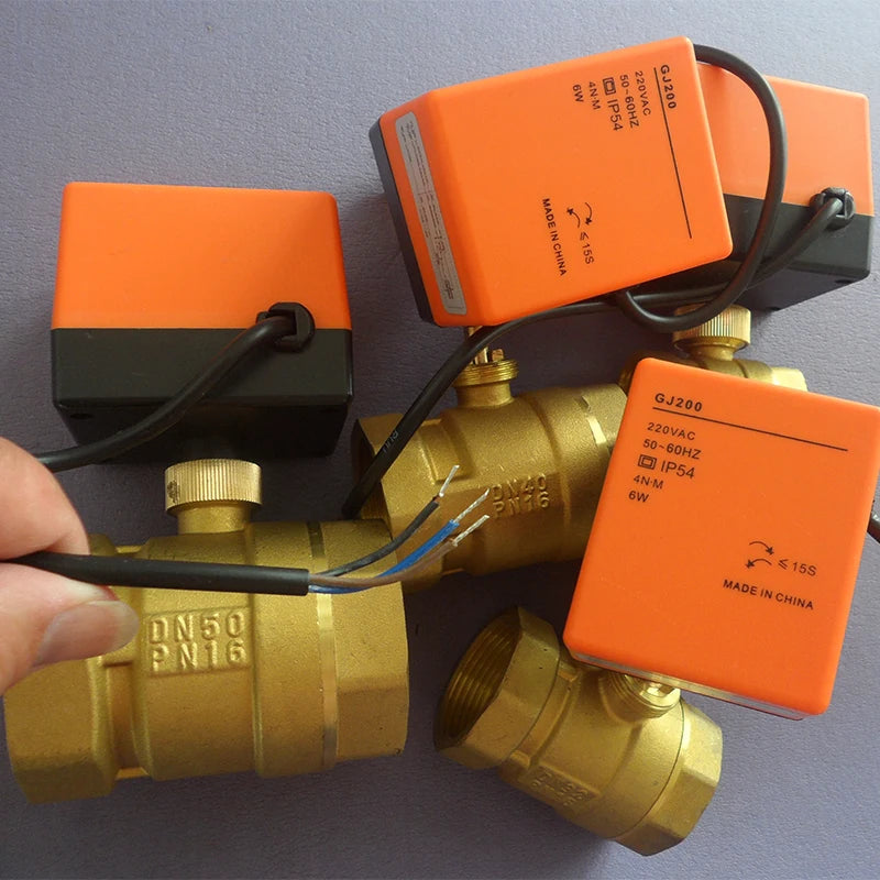 1/2" 3/4" 1" 2" Actuator Motorized Ball Valve 220V 110V 24V 12V 3-Wire 2 Point Control Brass Electric Ball Valve Shut-Off Valve