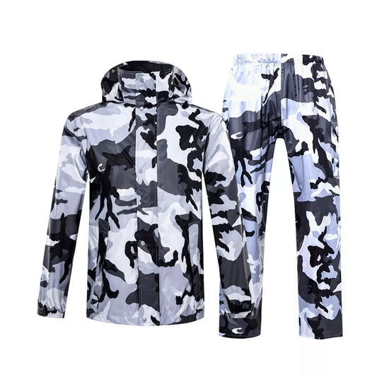 Hot Camouflage Raincoat Women/Men Suit Rain Coat Outdoor Hood Women's Raincoat Motorcycle Fishing Camping Rain Gear Men's Coat