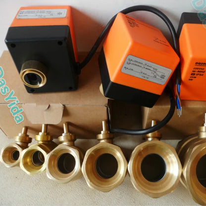 1/2" 3/4" 1" 2" Actuator Motorized Ball Valve 220V 110V 24V 12V 3-Wire 2 Point Control Brass Electric Ball Valve Shut-Off Valve