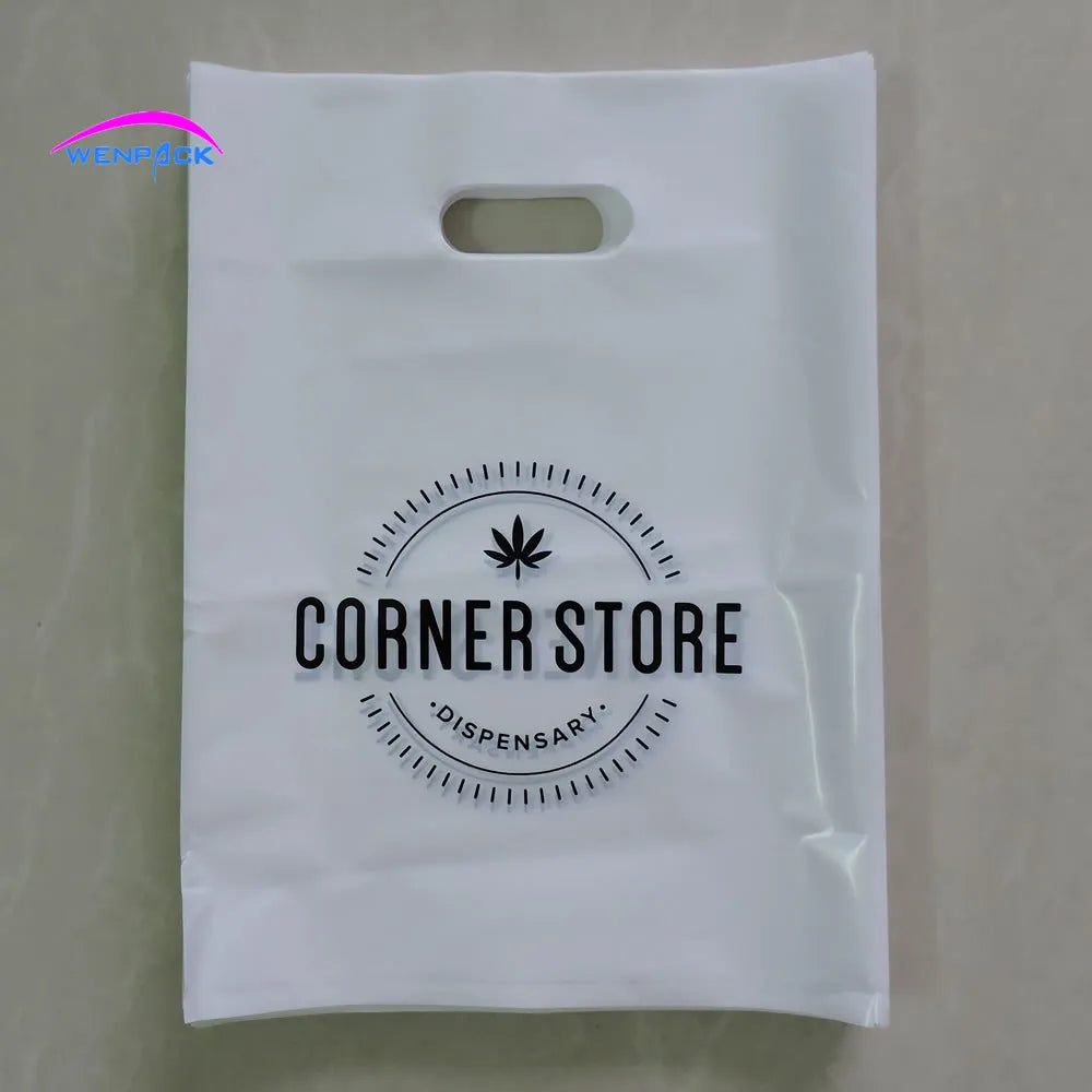 Custom  Printed Logo Handle Shipping Gift  Plastic Bag