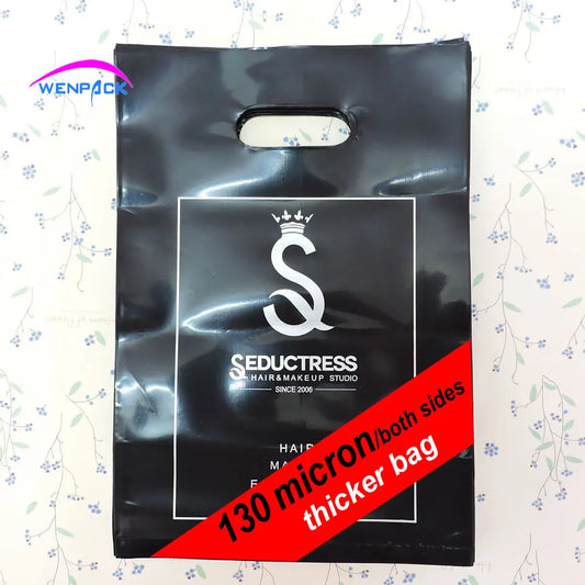 Custom  Printed Logo Handle Shipping Gift  Plastic Bag